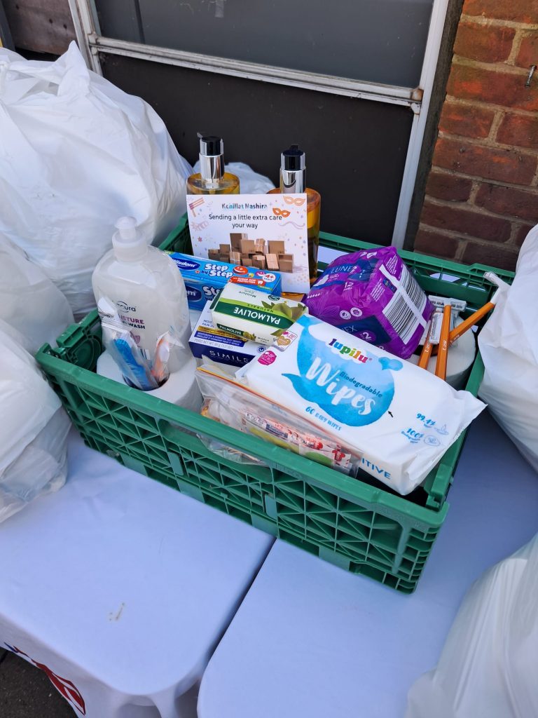 Gifted hygiene parcels made and given out at Gratittude Hub Food bank